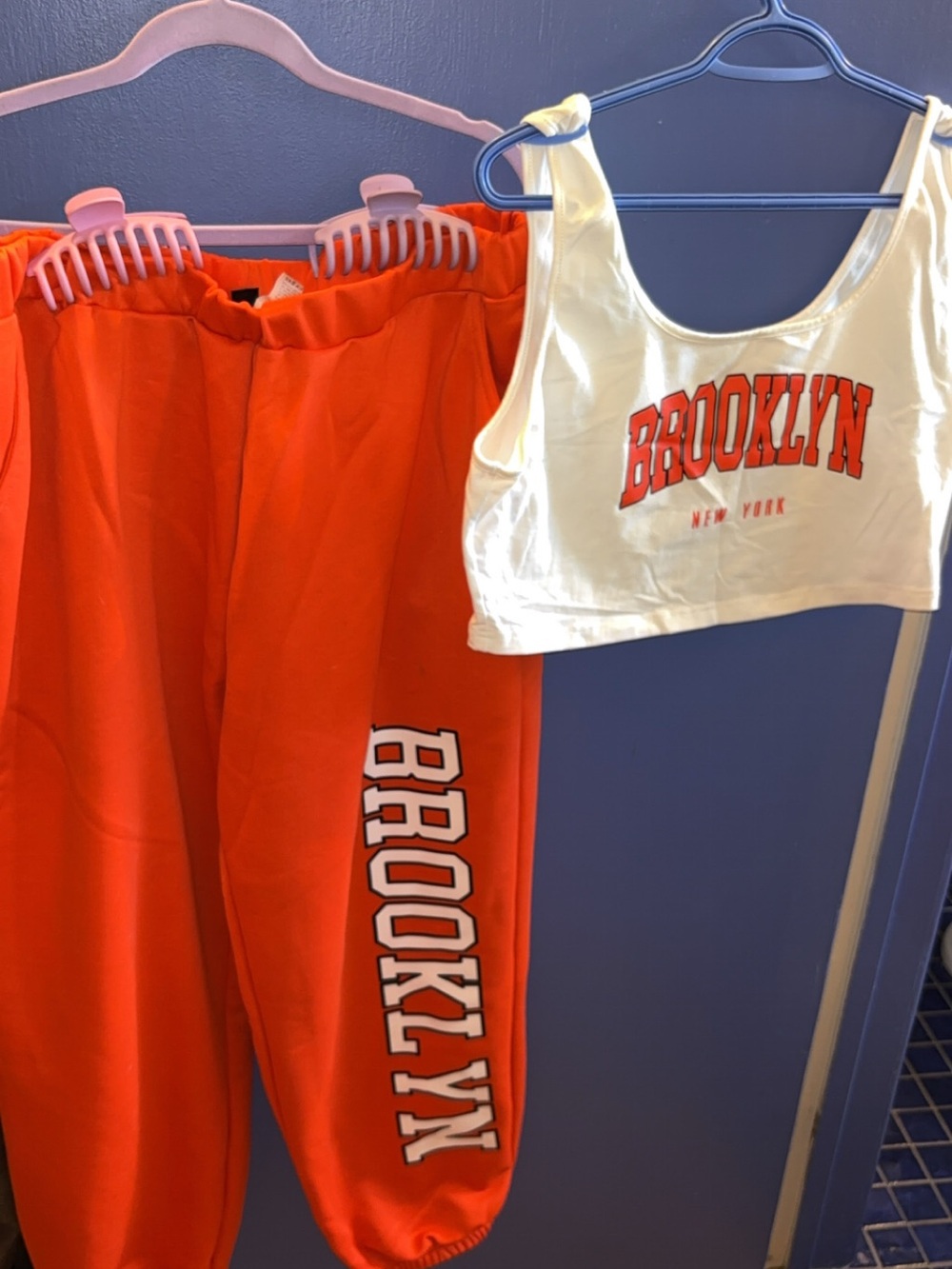 SHEIN Orange 'Brooklyn' Track Joggers